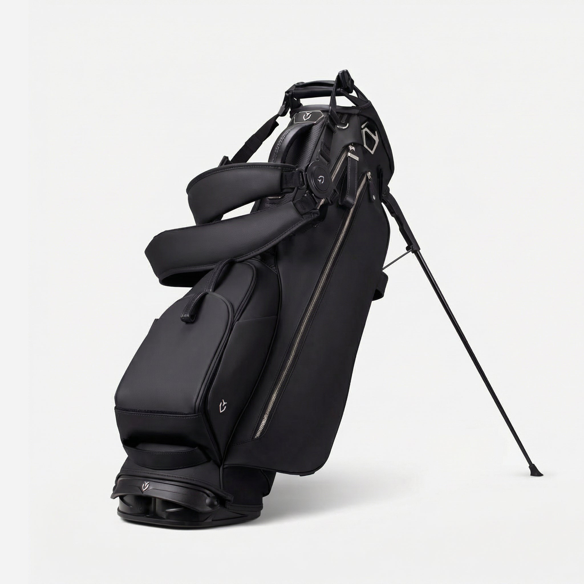 Black Lux Carbon Stand with matching double strap attached #color_pebbled black