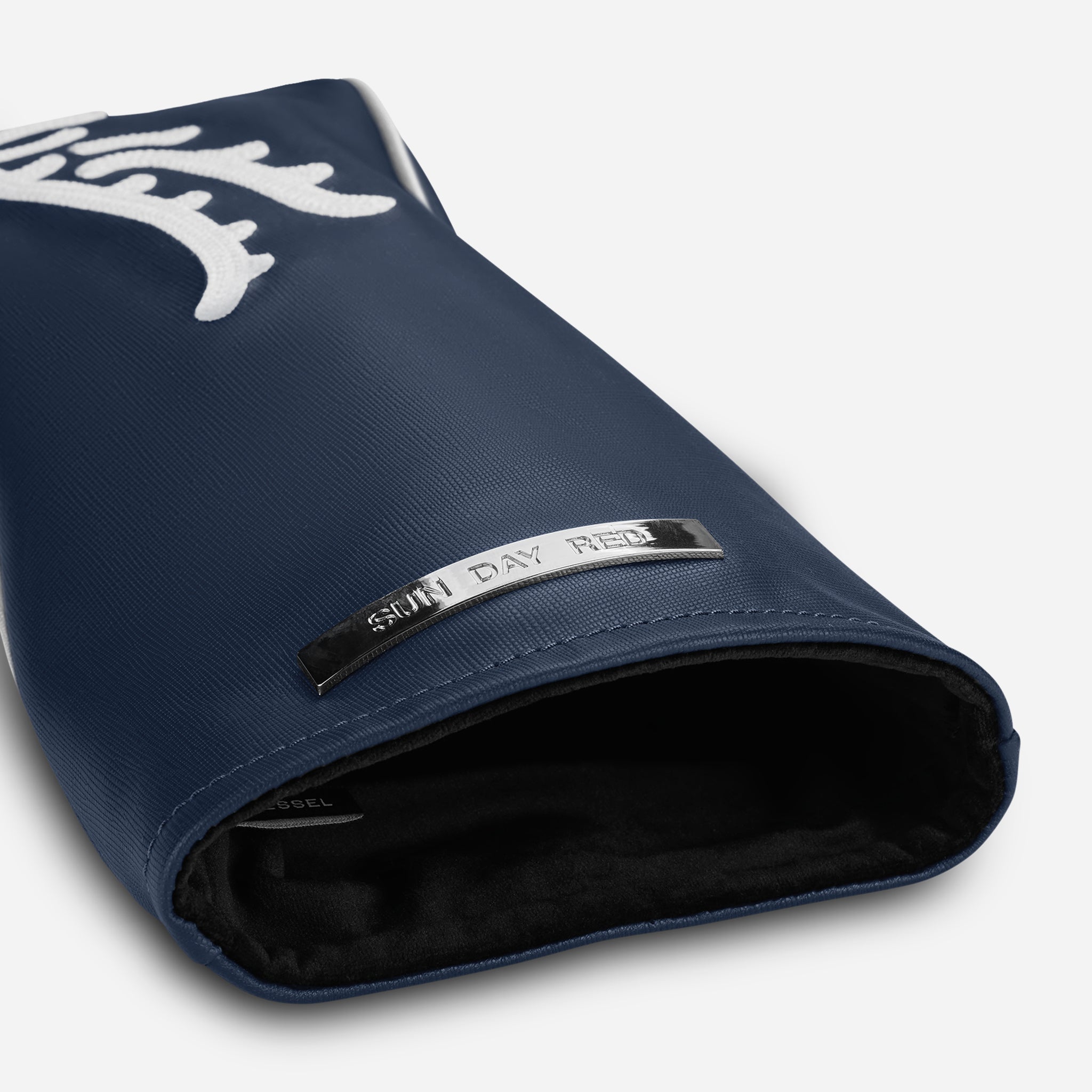 Sun Day Red x VESSEL Driver Headcover II Crosshatch Navy Leather
