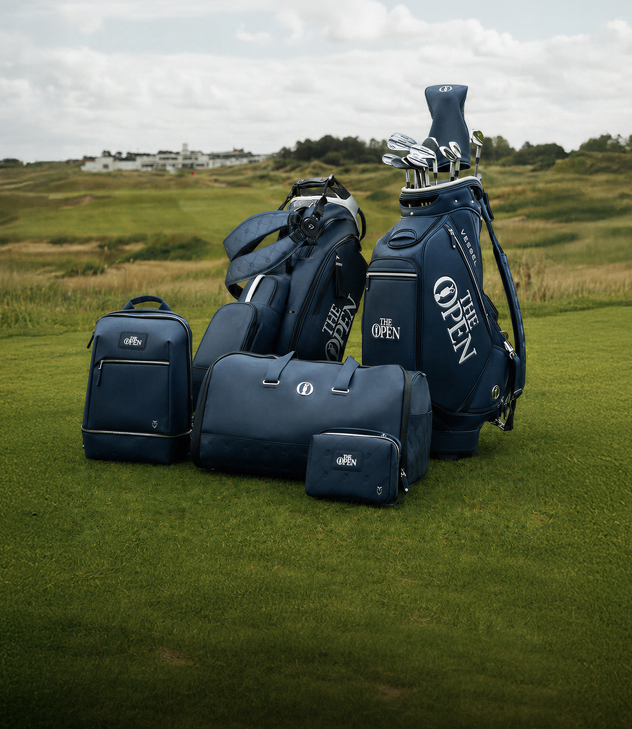 The open branded vessel golf gear on a green golf course
