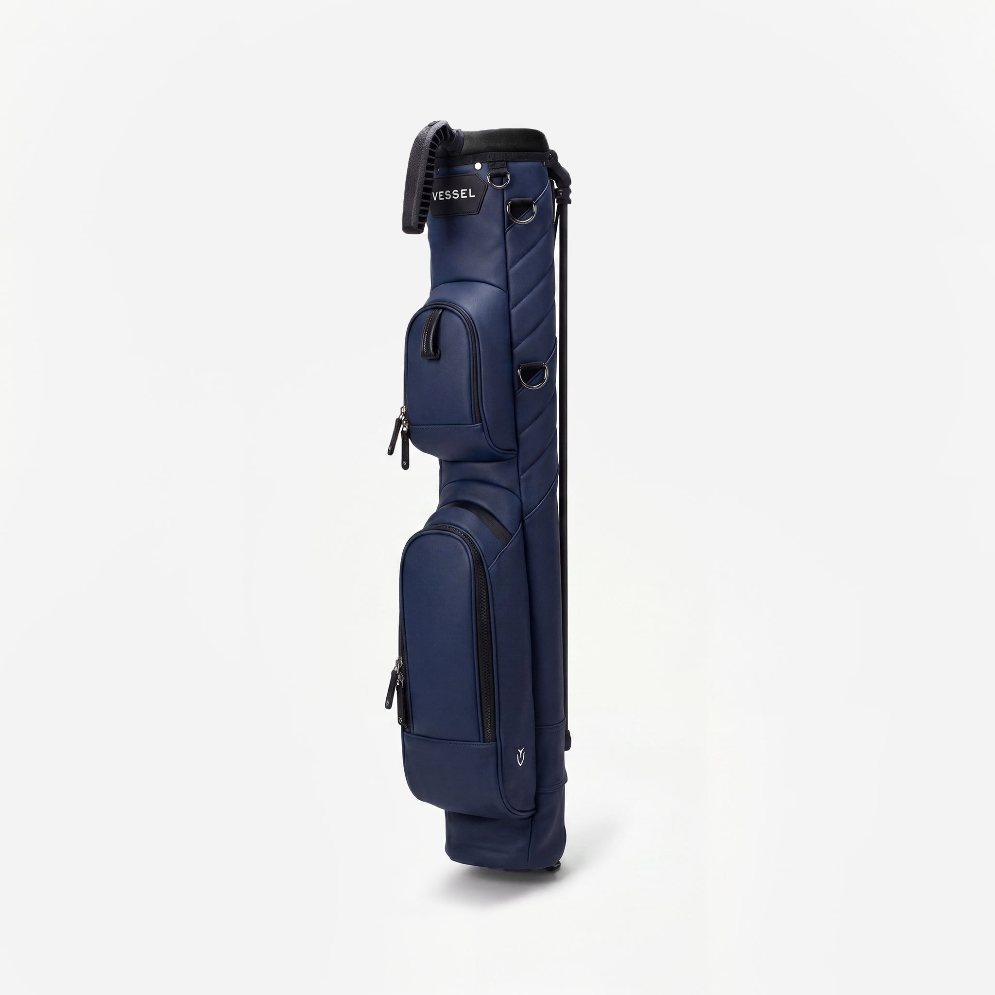 Navy Pencil Stand Bag turned to the left #color_navy
