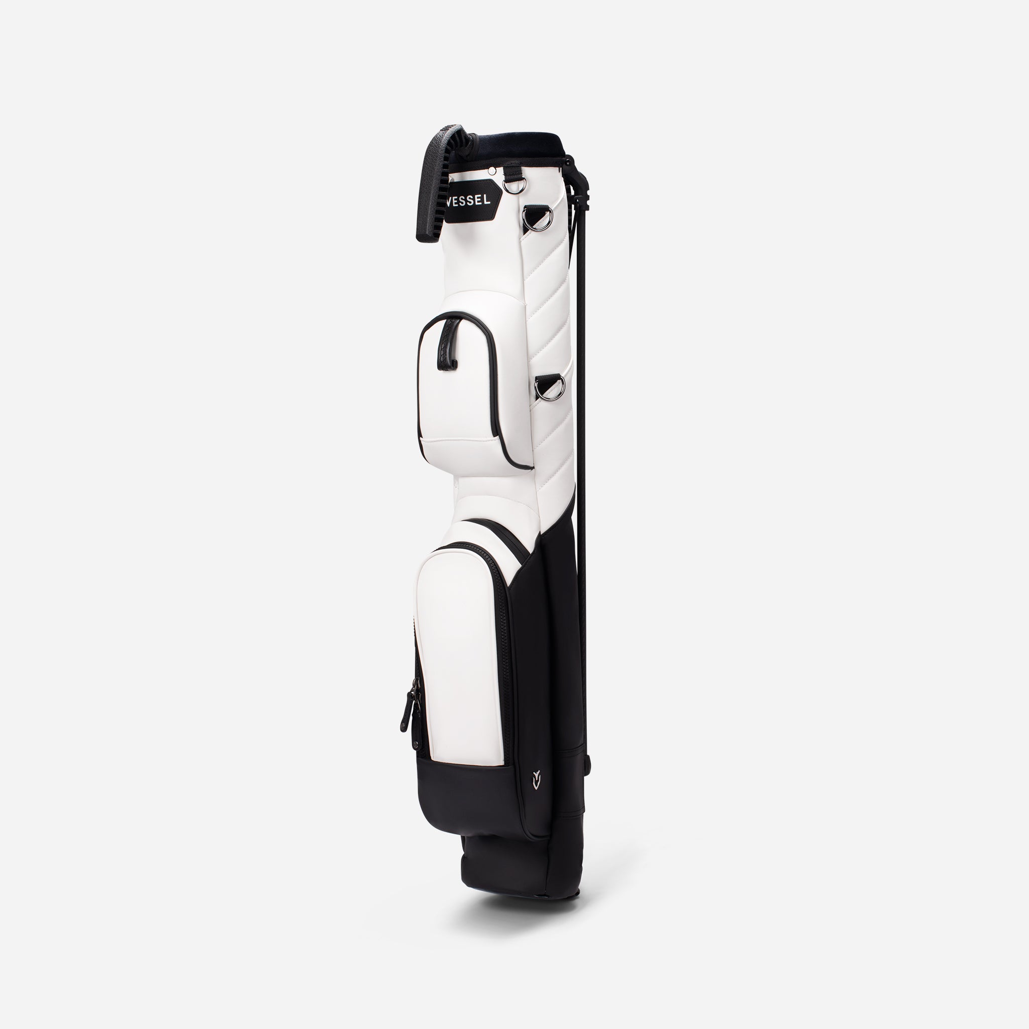 Black and white pencil stand bag turned to left #color_white/black