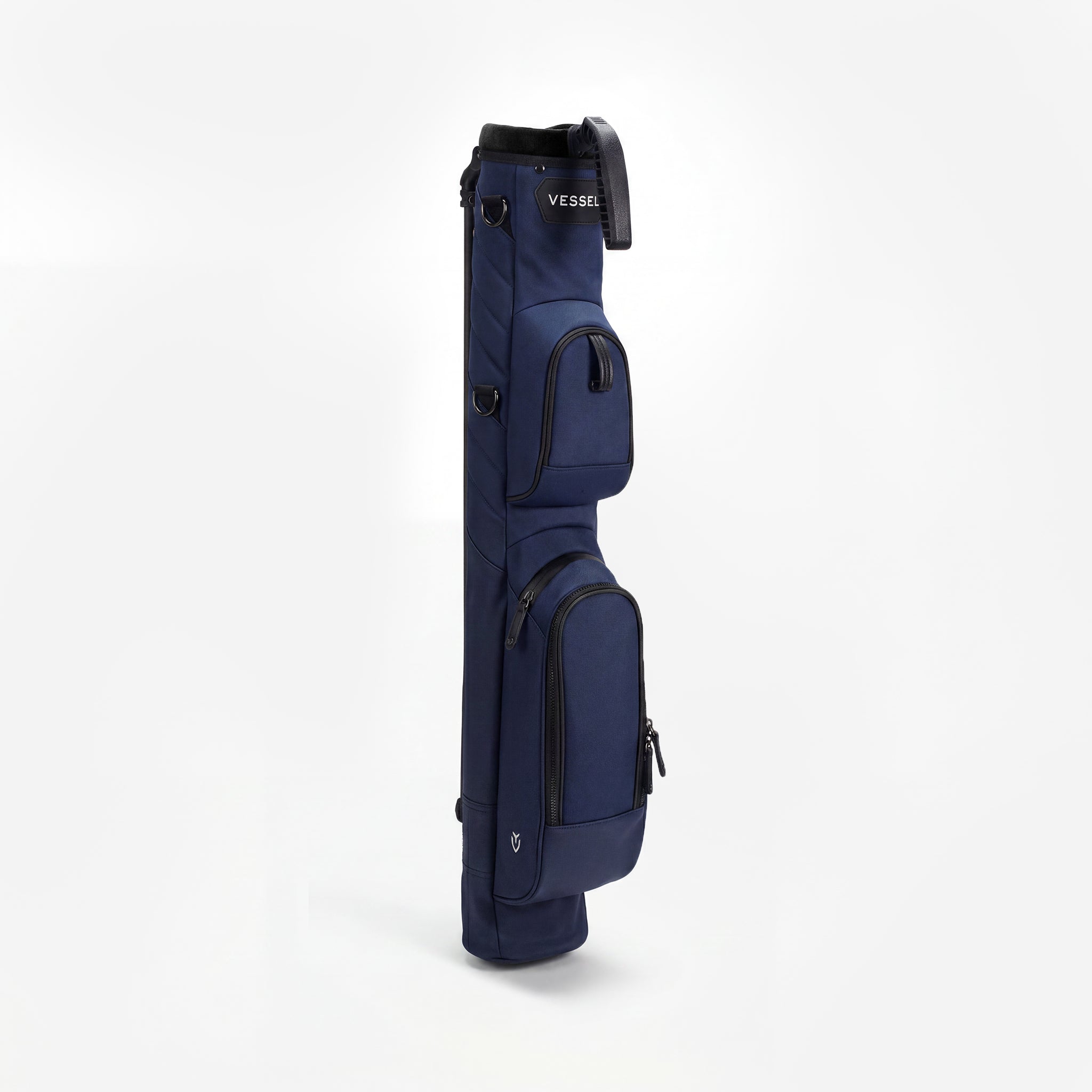 Navy Pencil Stand Bag turned to the right #color_navy