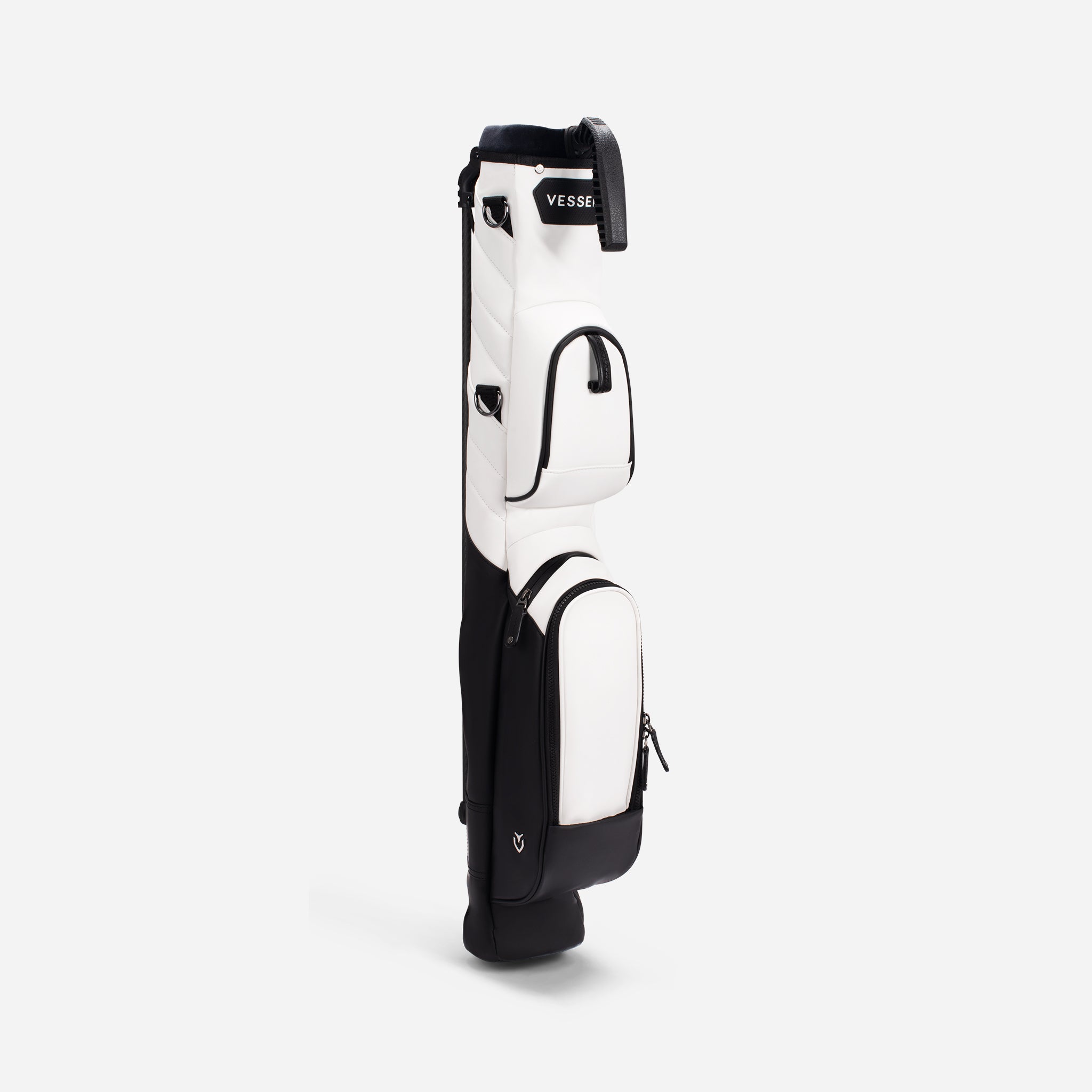 Black and white pencil stand bag turned to right #color_white/black