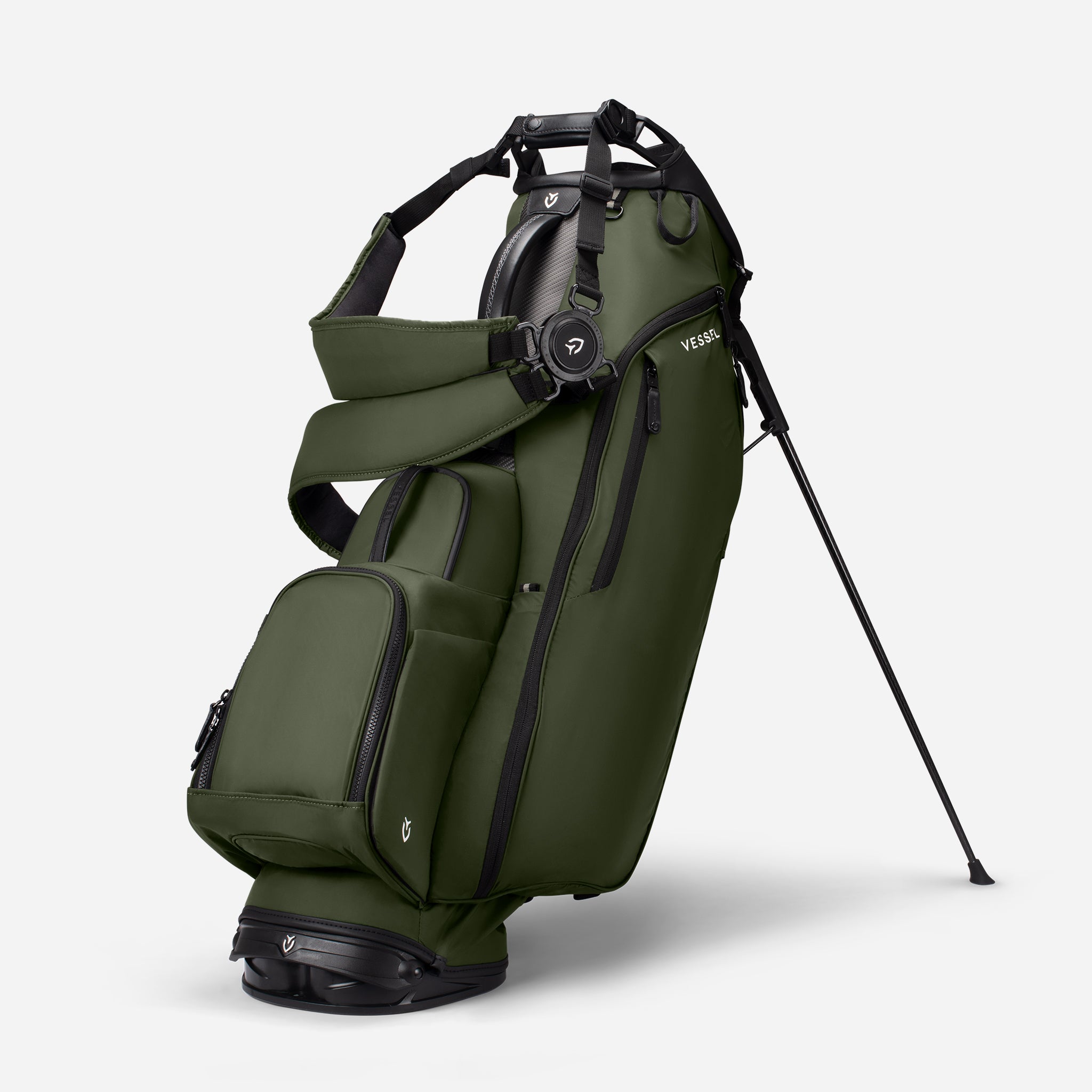 Player Air Carbon Stand Olive with double strap attached