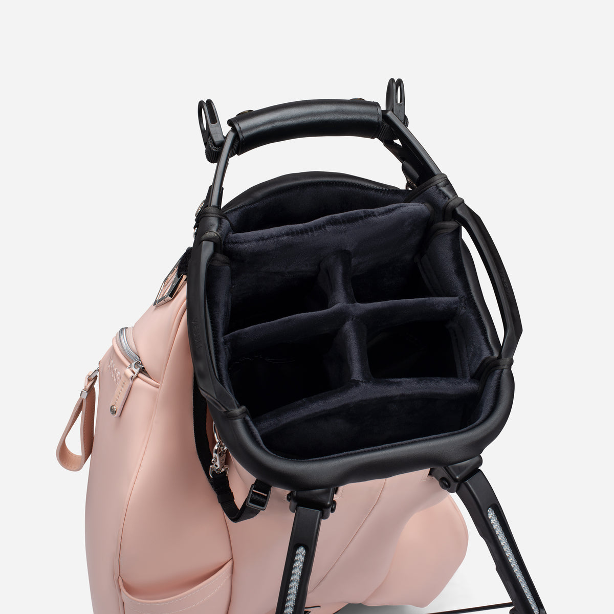6 Way dividers on Player VI Stand Croc Blush golf bag 
