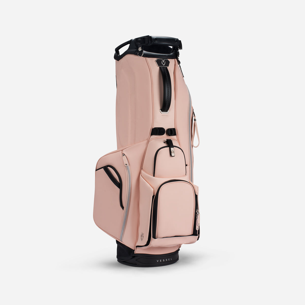 Player VI Stand Croc Blush golf bag turned to the right