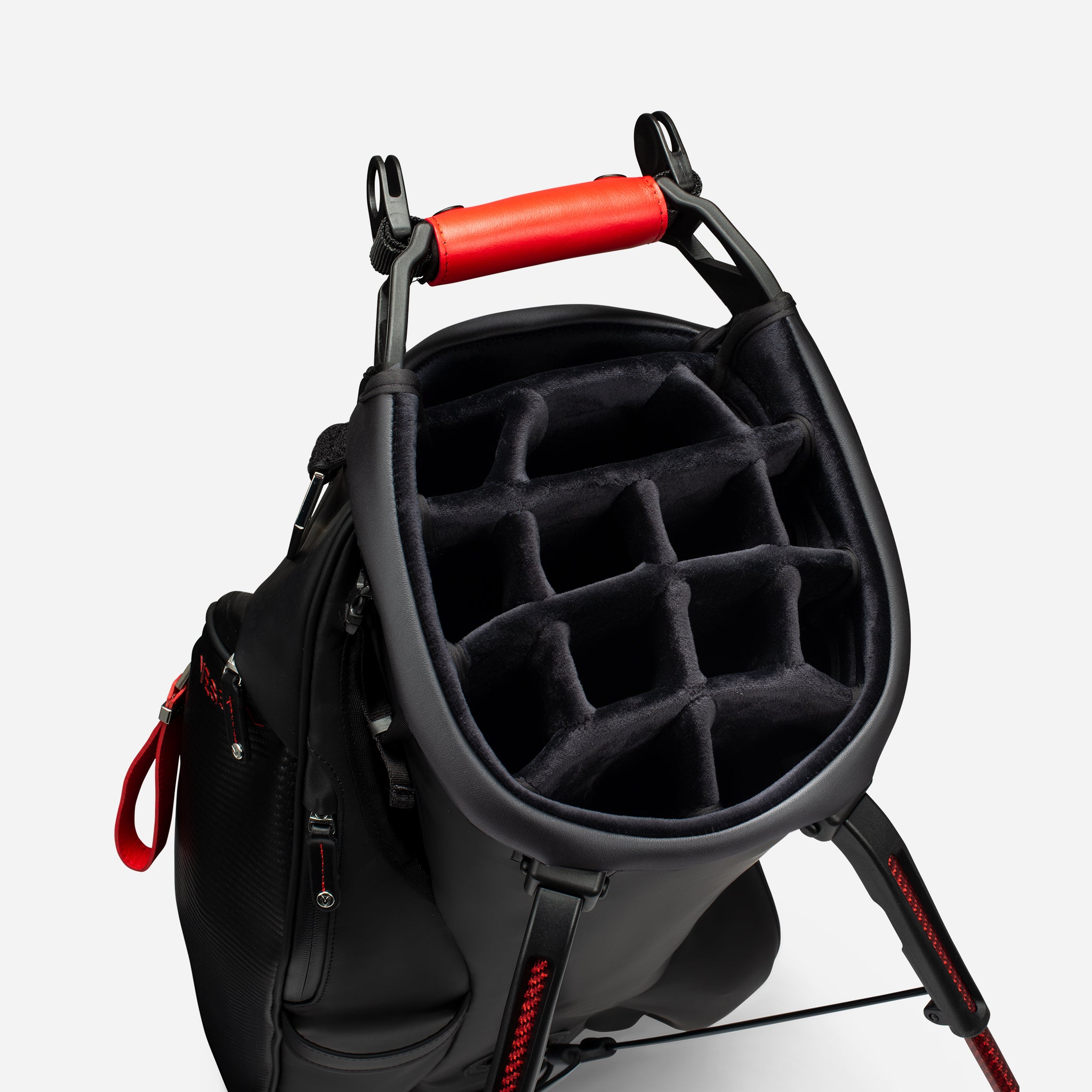 Top view of Nightfire Player V golf bag, showing 14 way dividers #size_14-Way