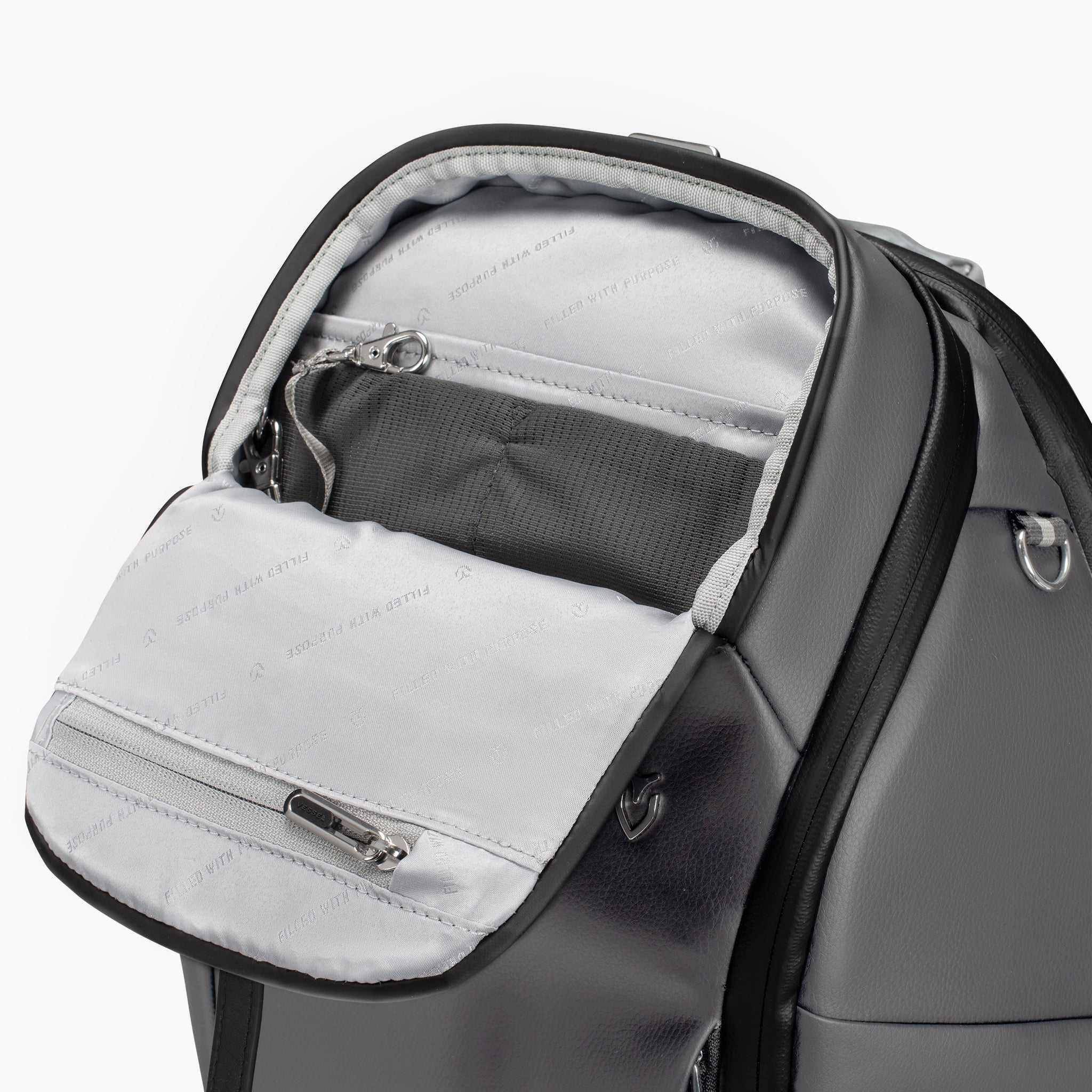 upper magnetic pocket of Grey PrimeX 2.0 Backpack