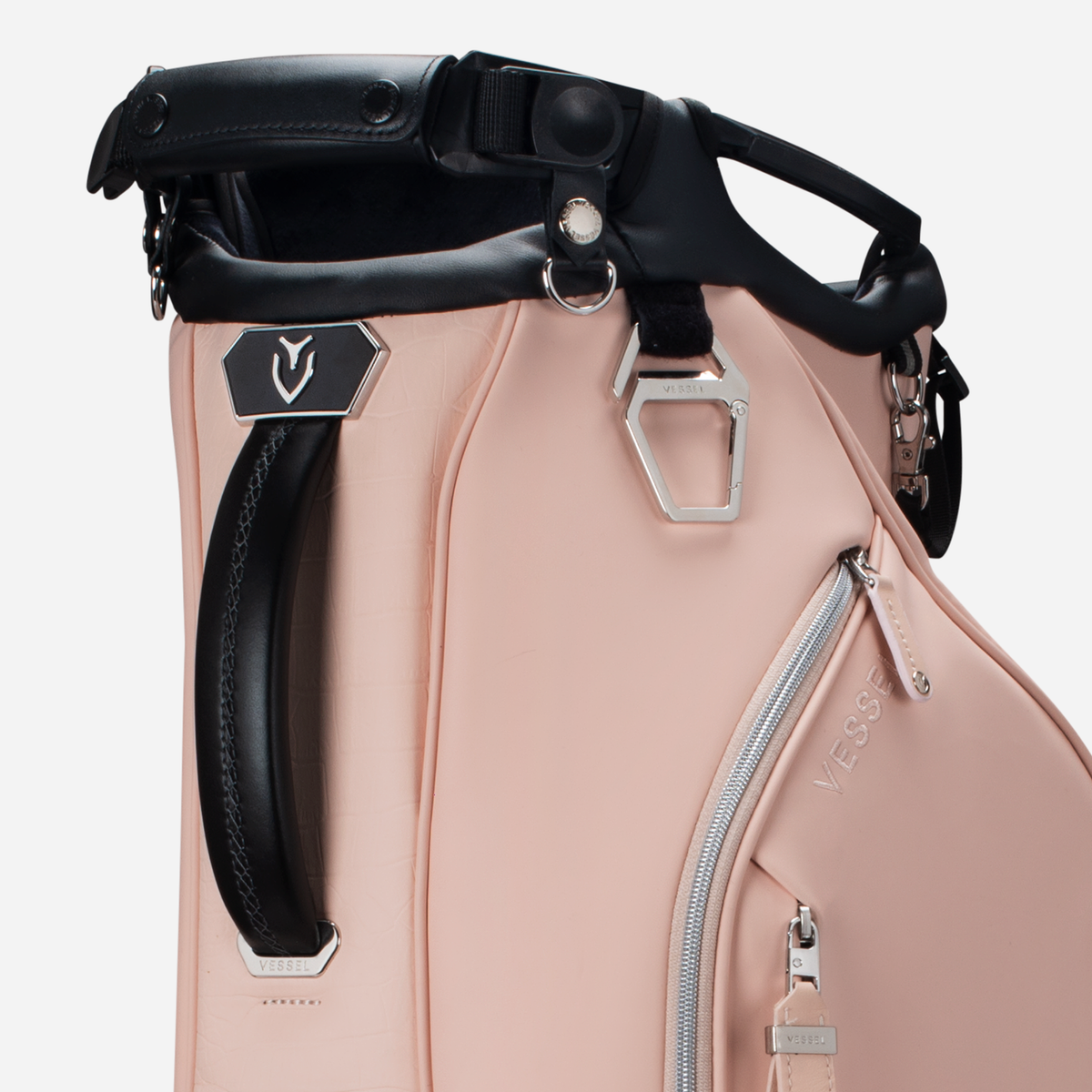 Close up of croc texture on Player VI Stand Croc Blush