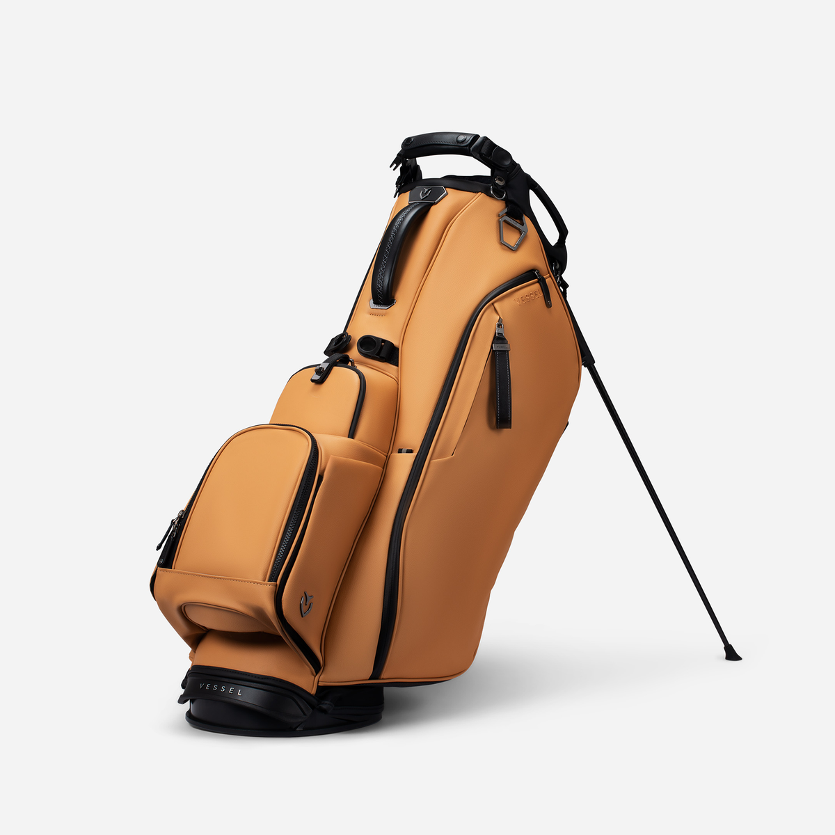 Player VI Stand Iron Brew golf bag against a white background