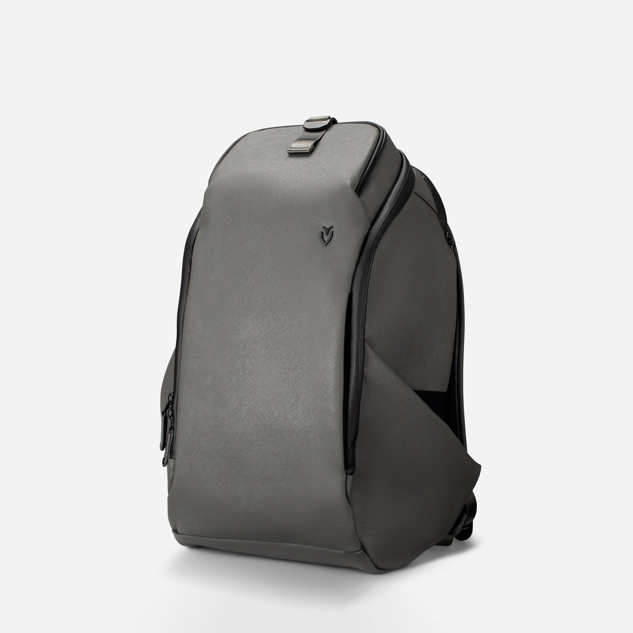 Crosshatch grey PrimeX Backpack against white background #color_crosshatch grey