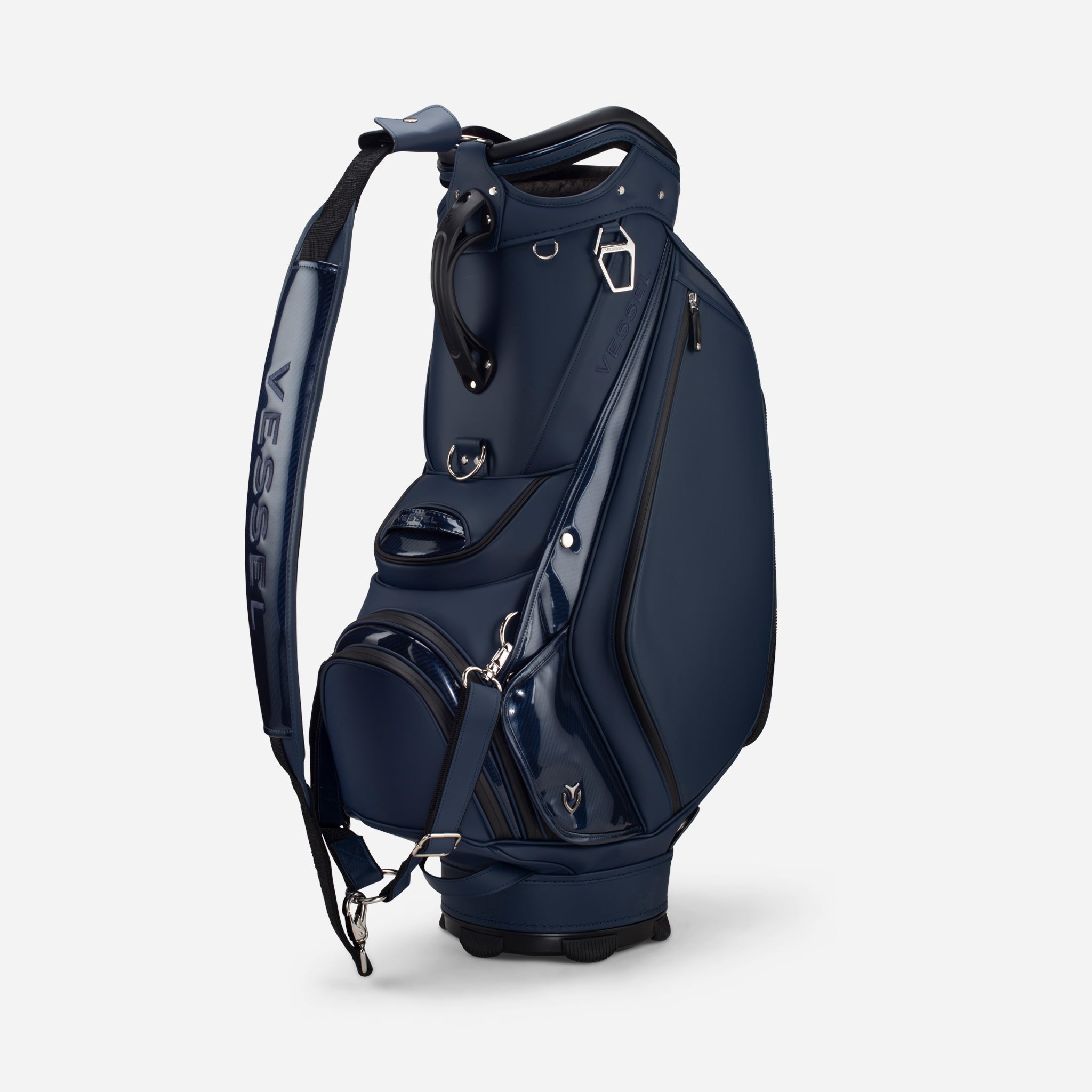 Used Blue Green Vessel Golf Staff Bag with Rainhood & Strap