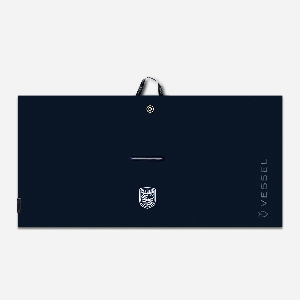 San Diego FC Magnetic Golf Towel against a white background #size_20" x 40"