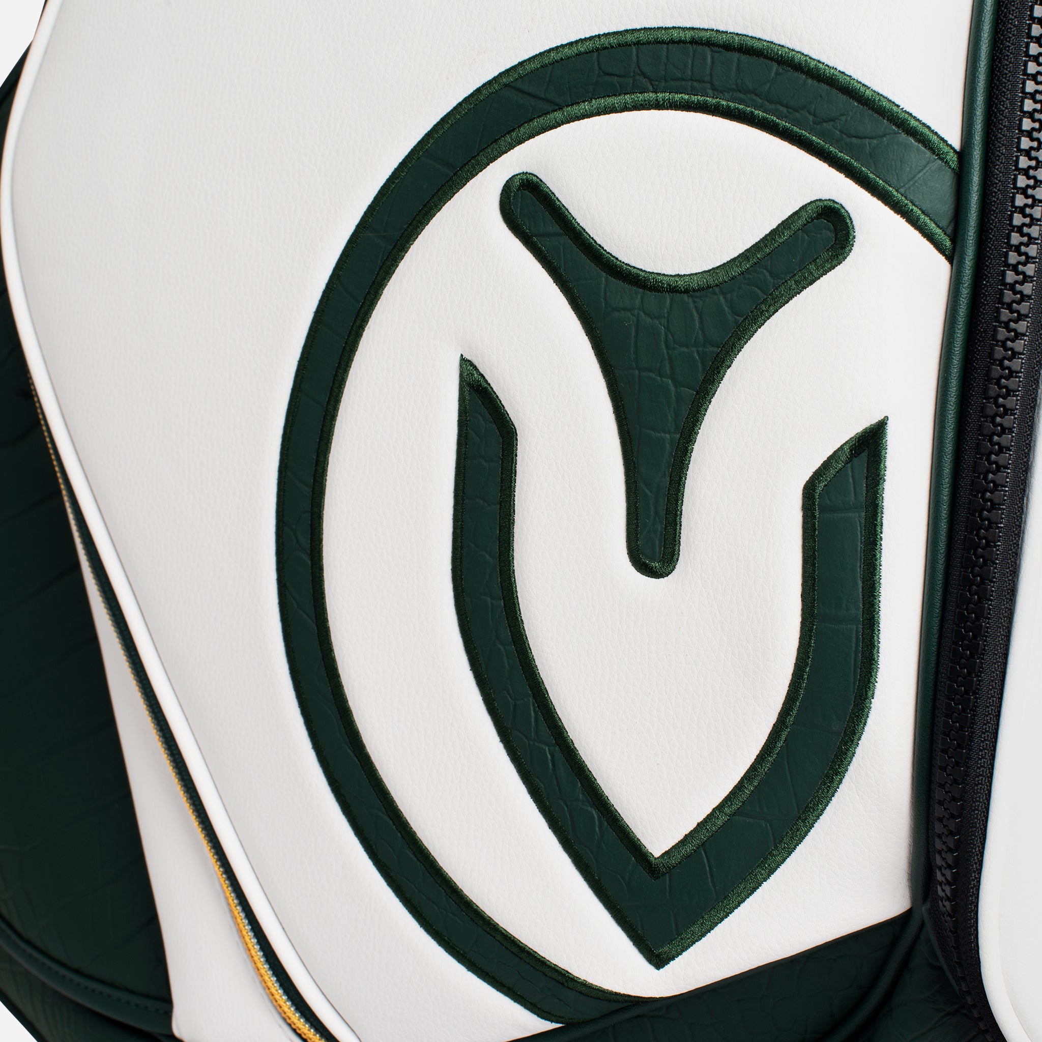 Close up of embroidered logo on 2026 Season Opener Prime 2.0 Staff 