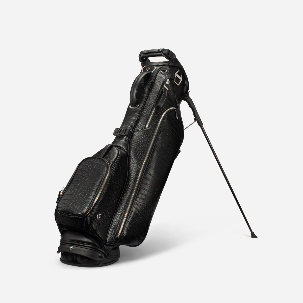 Sunday IV Croc Black Leather Stand