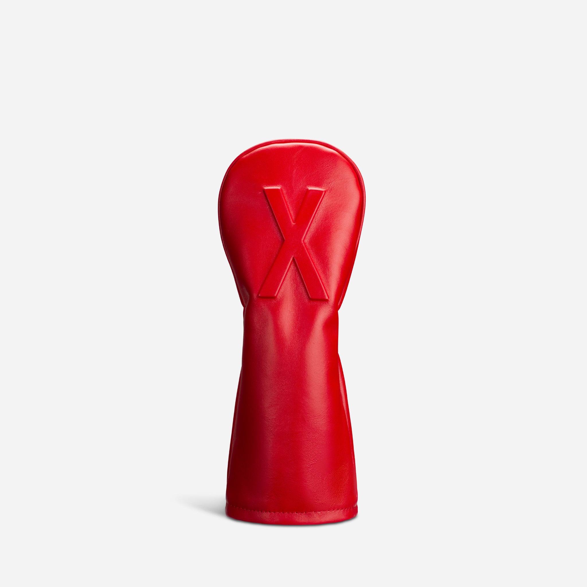 Crimson Lux Embosse leather headcover X Wood view 1 #size_X-Wood