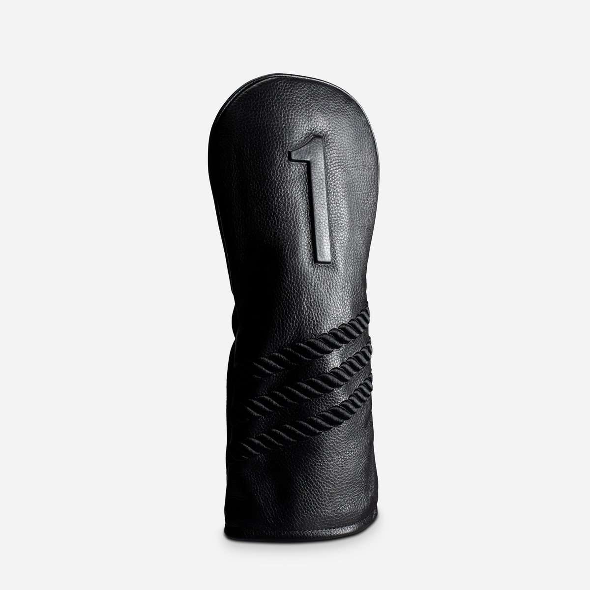 striped black pebbled leather headcover - driver #size_driver