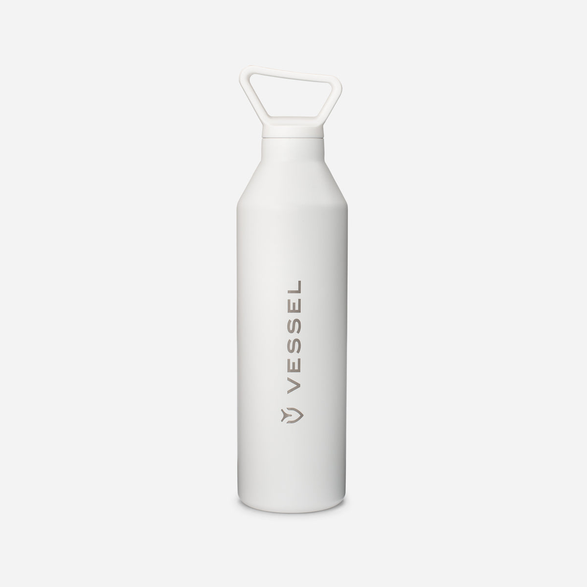 White VESSEL x MiiR Vacuum Insulated Bottle against a white background #color_white