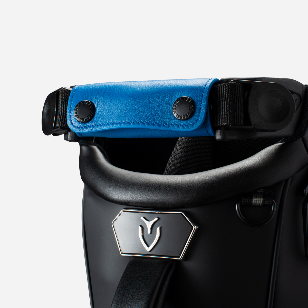 Leather Handle Wrap on golf stand bag #color_blue