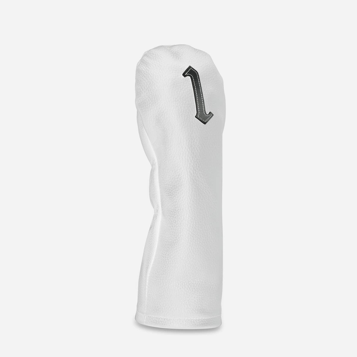 Leather Golf Headcover driver against a white background #color_white/black