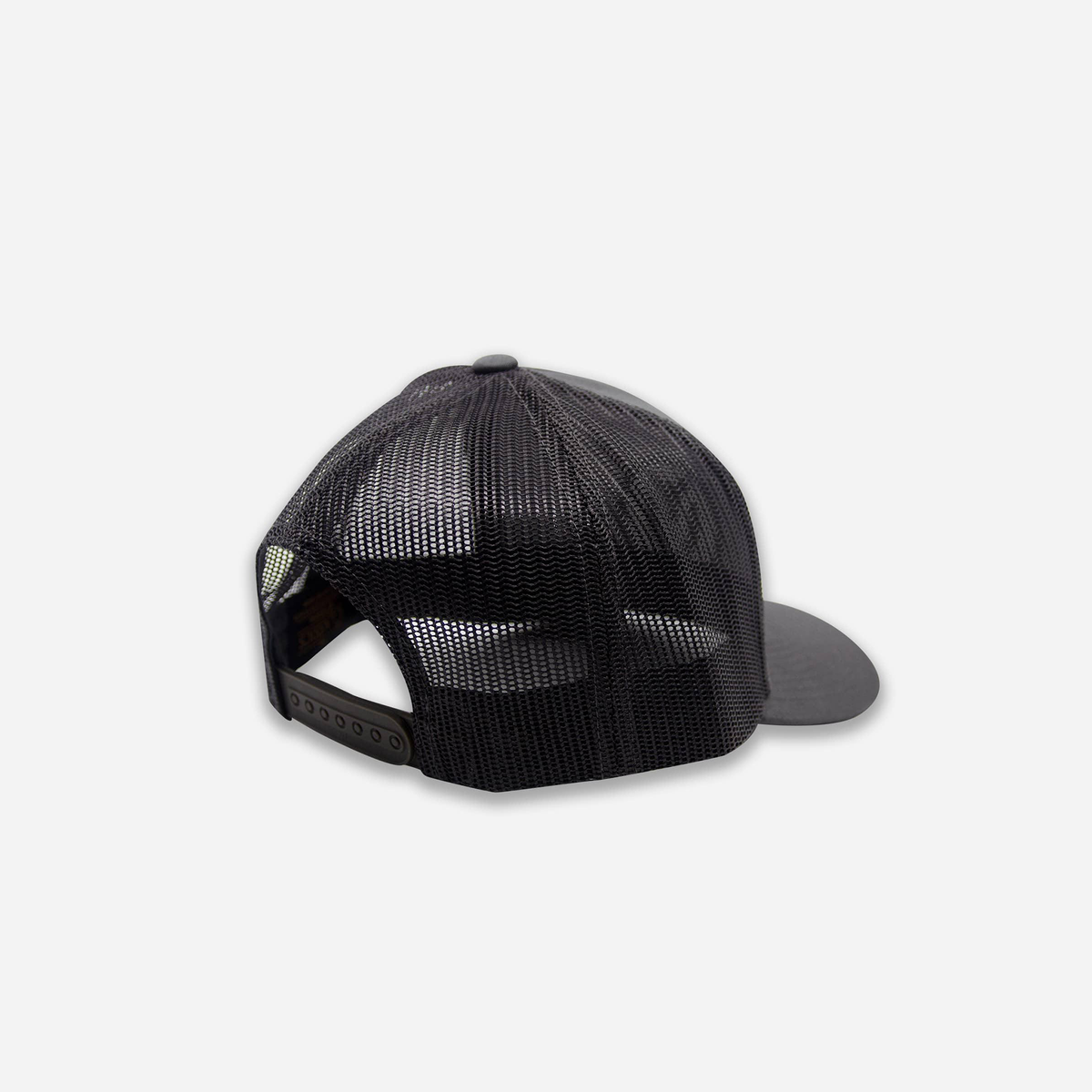 Backside of Black Vessel Retro Trucker Hat #color_black