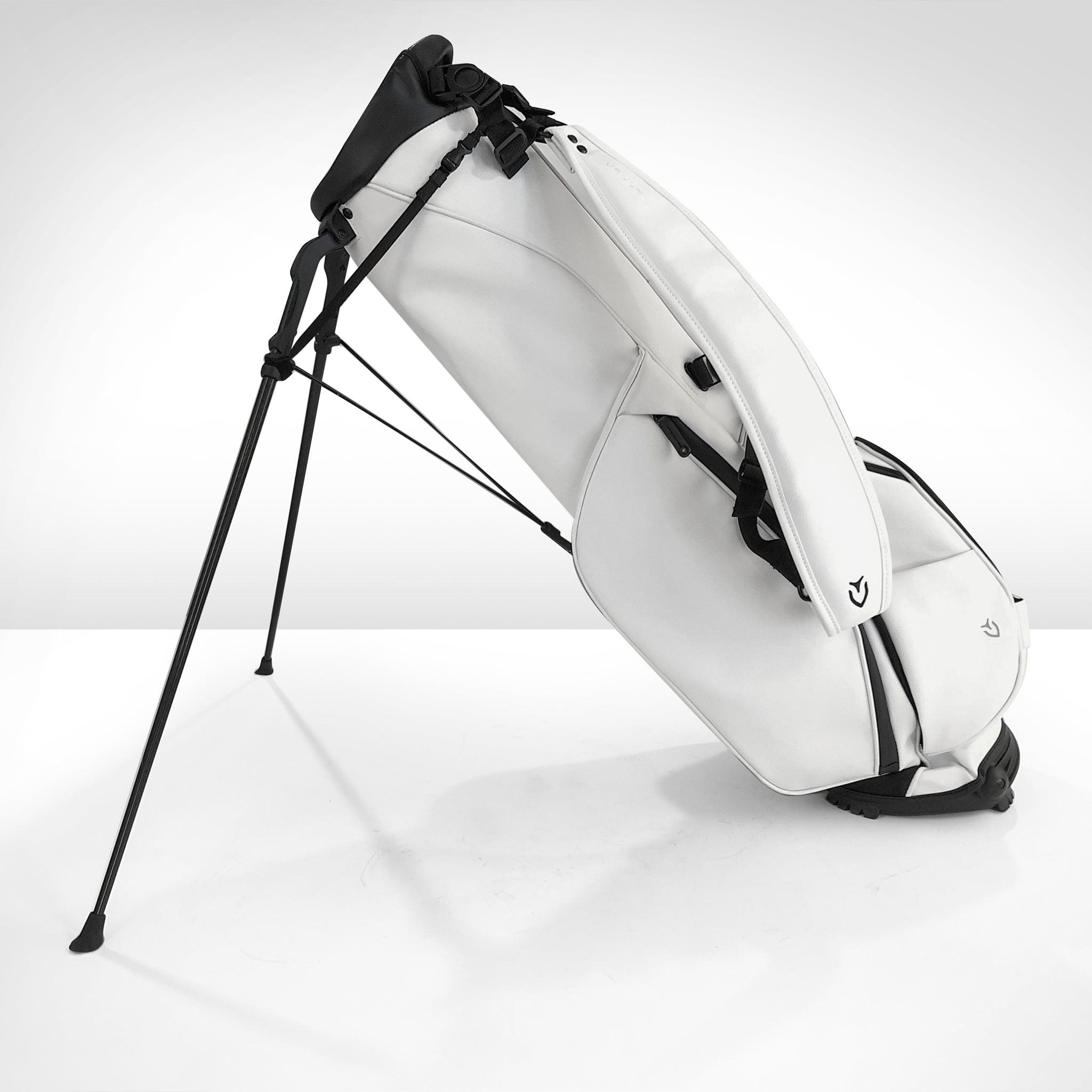 Vessel stand bag with leg tether strap