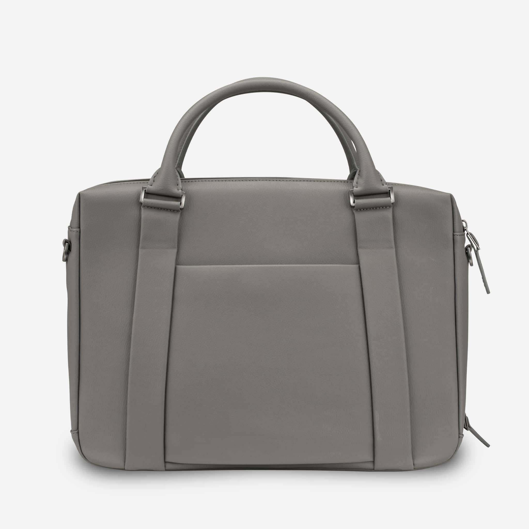 Grey outlet leather briefcase