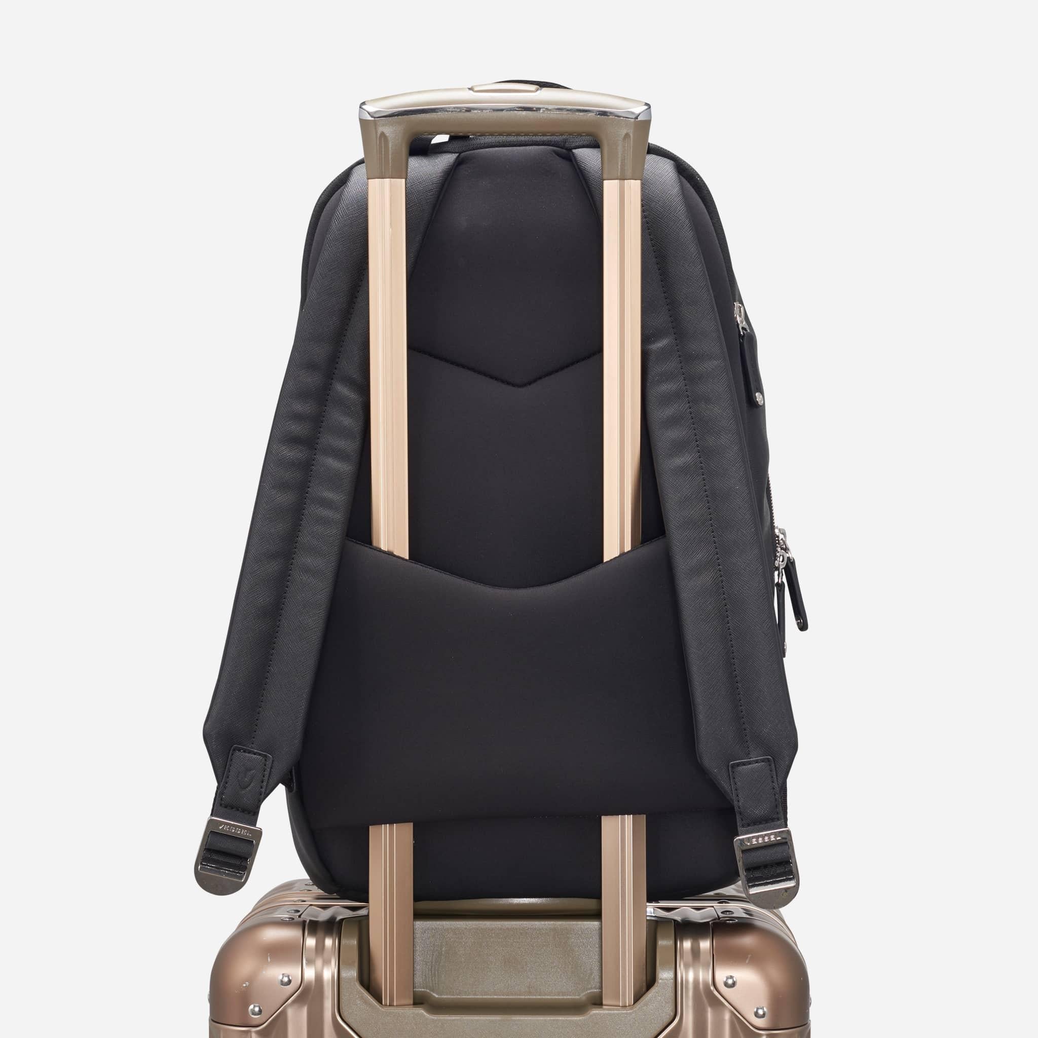 Backpack with luggage online handle sleeve