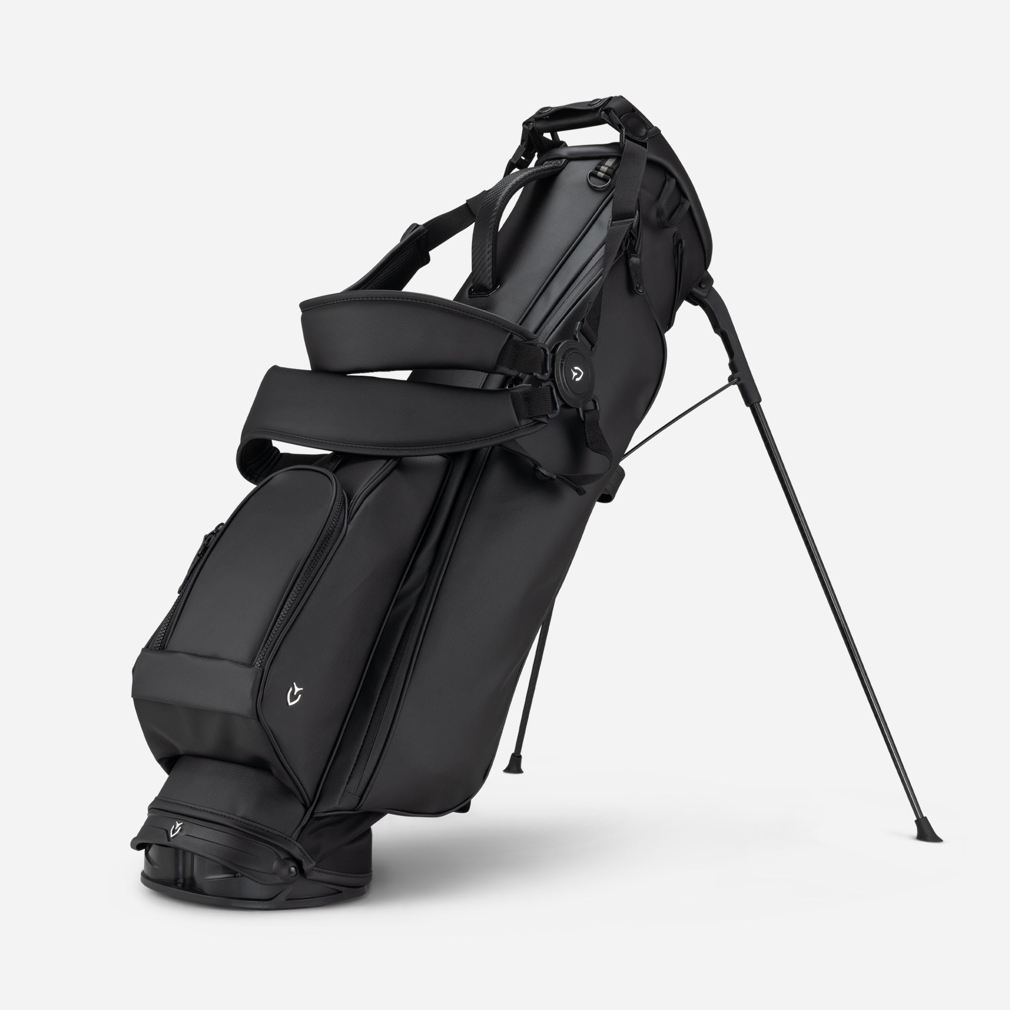 What Is A Sunday Golf Bag: Ultimate Guide To Lightweight Play A Sleek Black Sunday Golf Bag Showcasing Its Compact Design And Stand, Illustrating What Is A Sunday Golf Bag